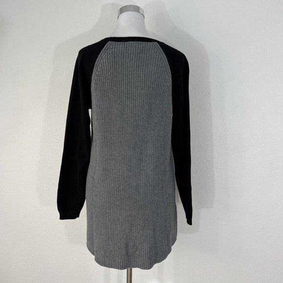 Womens Anatara Sweater L Cable Knit Black Charcoal Gray Chunky NWT - Picture 6 of 16